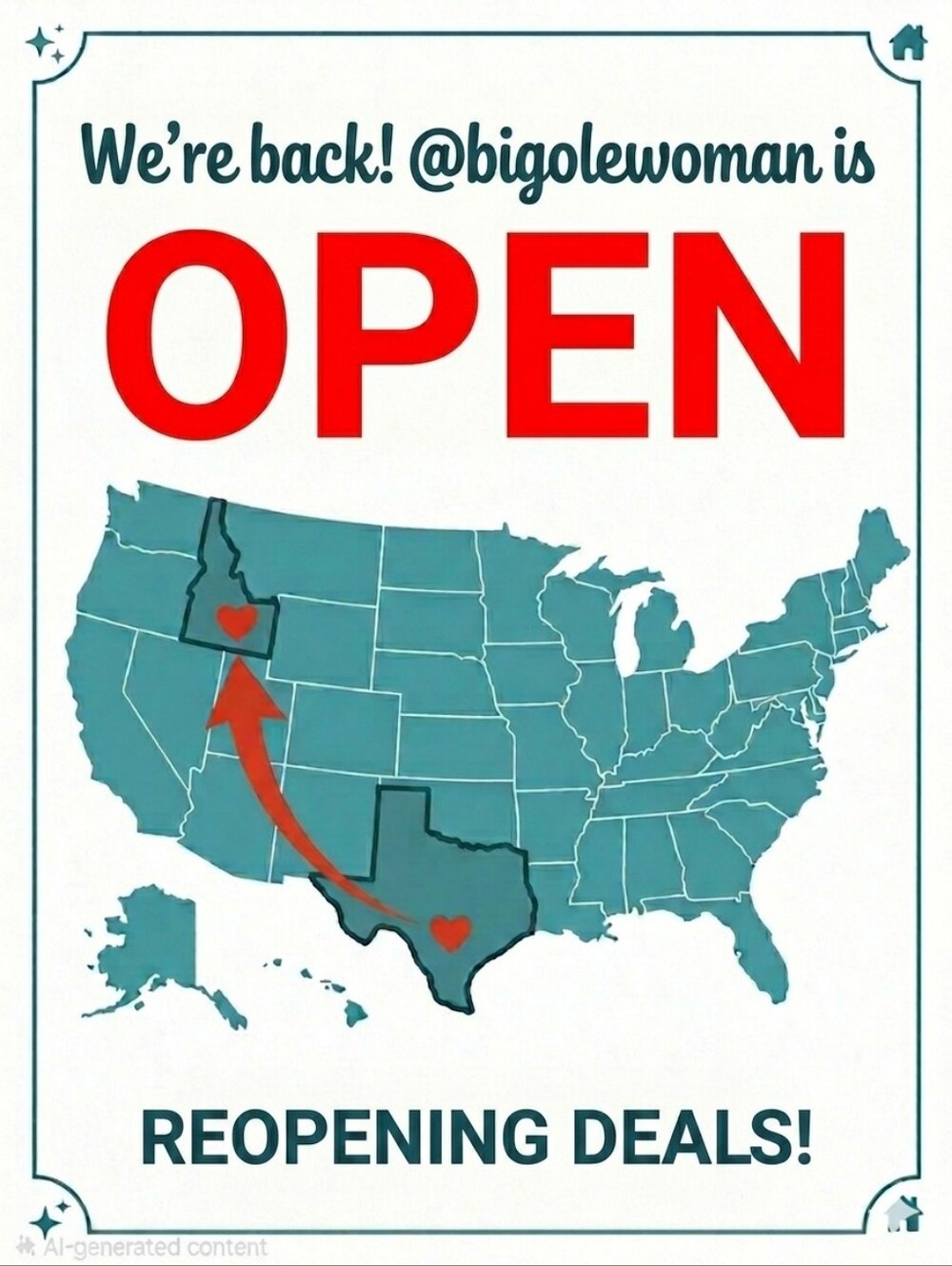@bigolewoman is BACK! We're now open. Like ❤️ or make an offer. We missed ya!